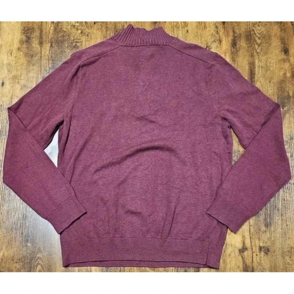 Banana Republic 1/4 Zip Sweater Men's Large Maroon 100% Cotton NWT